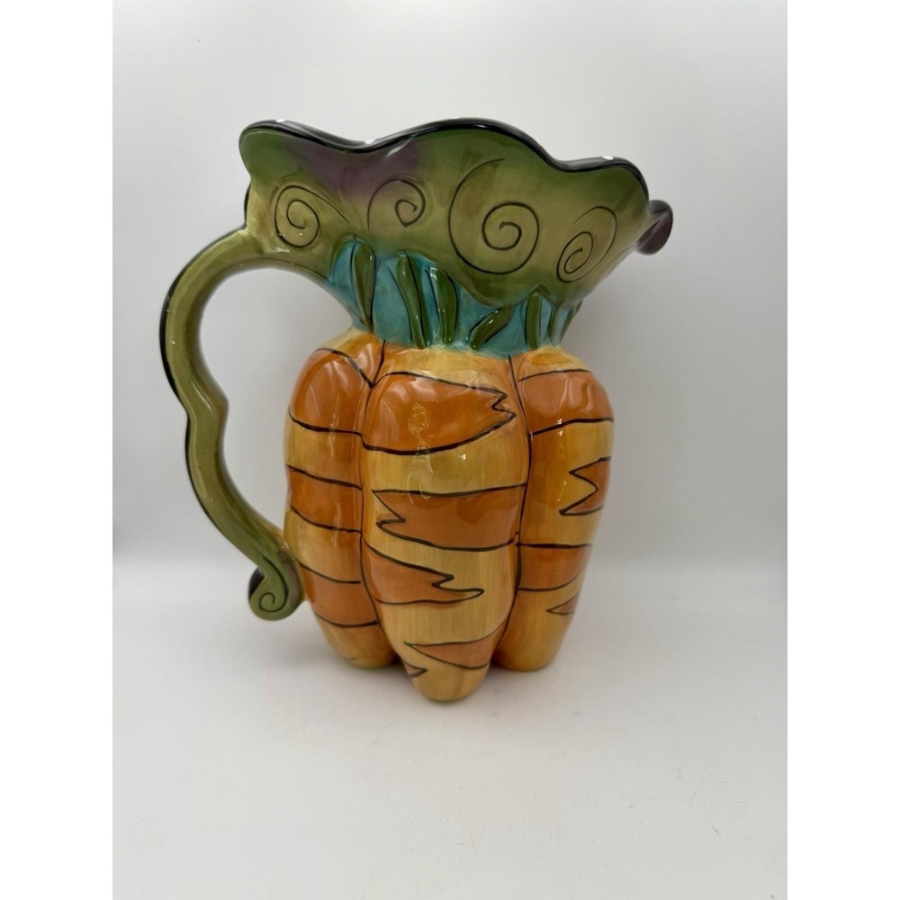 Carrot Pitcher by Heather Goldminc 8" inches Blue Sky Ceramic